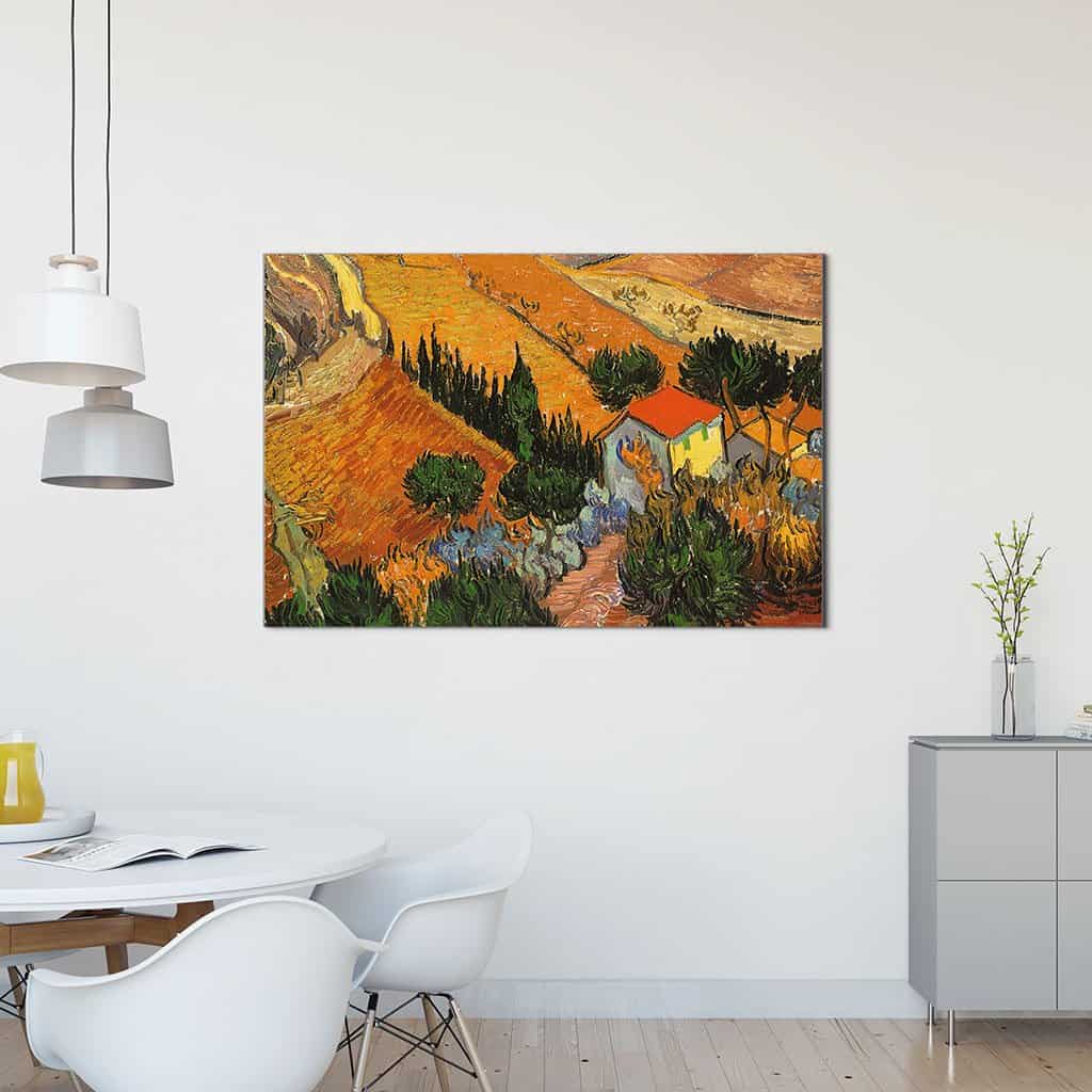 Landschap met huis en ploeger - Vincent van Gogh