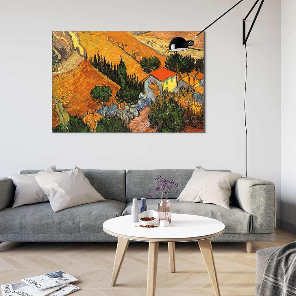 Landschap met huis en ploeger - Vincent van Gogh