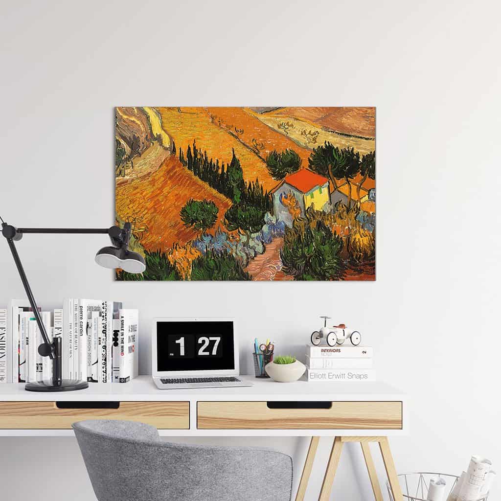 Landschap met huis en ploeger - Vincent van Gogh