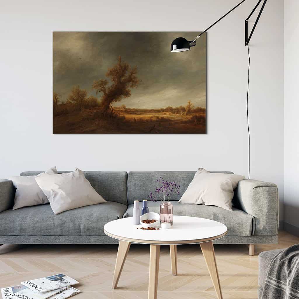 Landschap met oude eik - Adriaen van Ostade