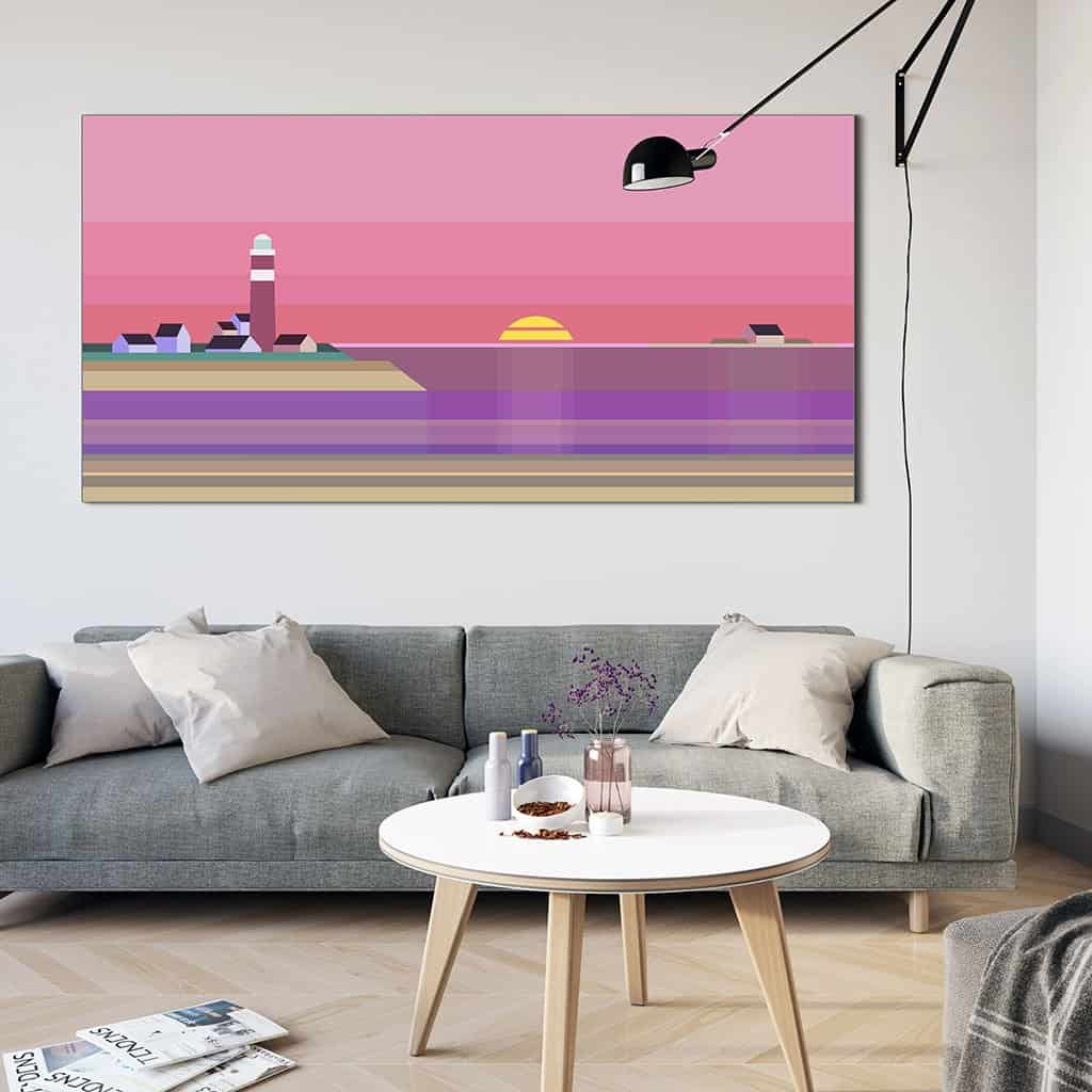 Vuurtoren en de zonsondergang