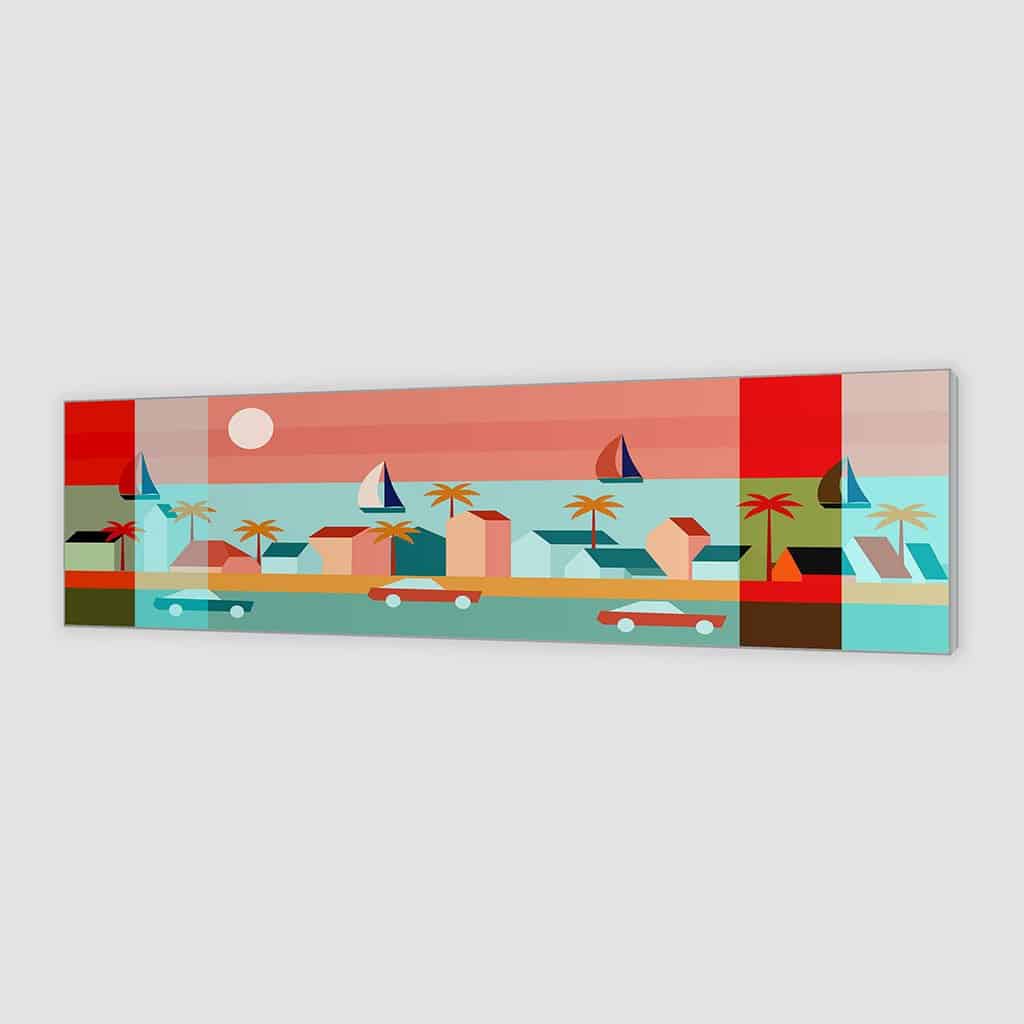 Miami Seaside platte illustratie van het Miami-kustgebied