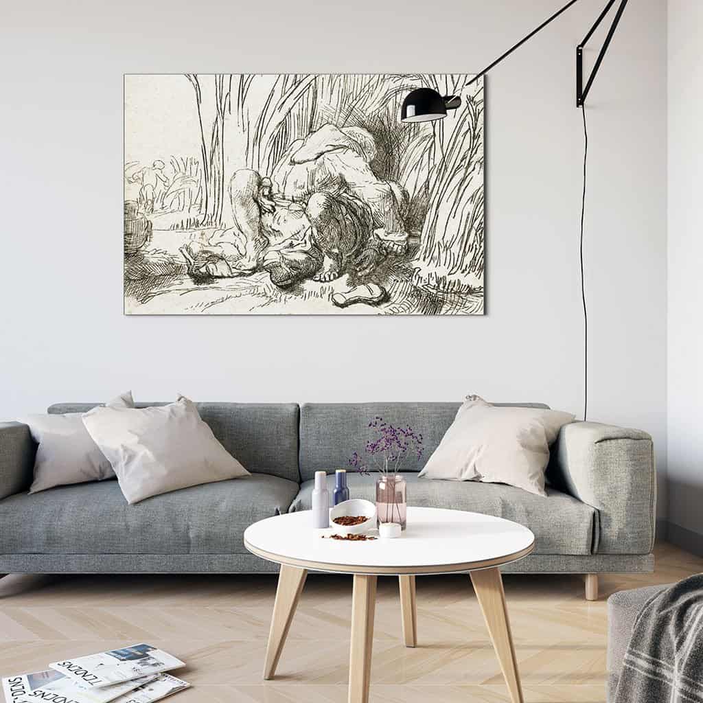 Monnik in het koren - Rembrandt