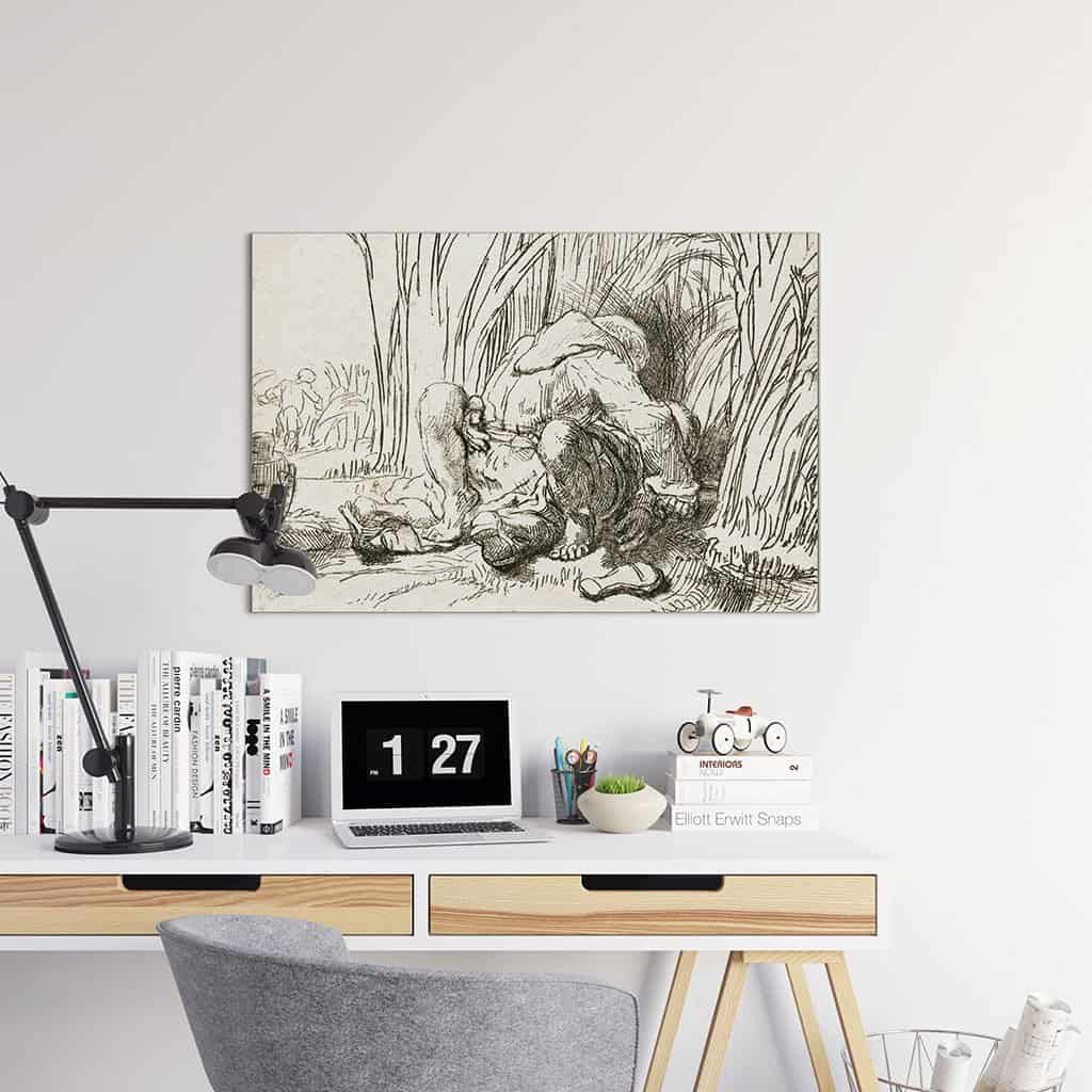Monnik in het koren - Rembrandt