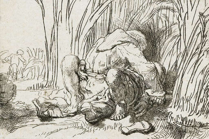 Monnik in het koren - Rembrandt