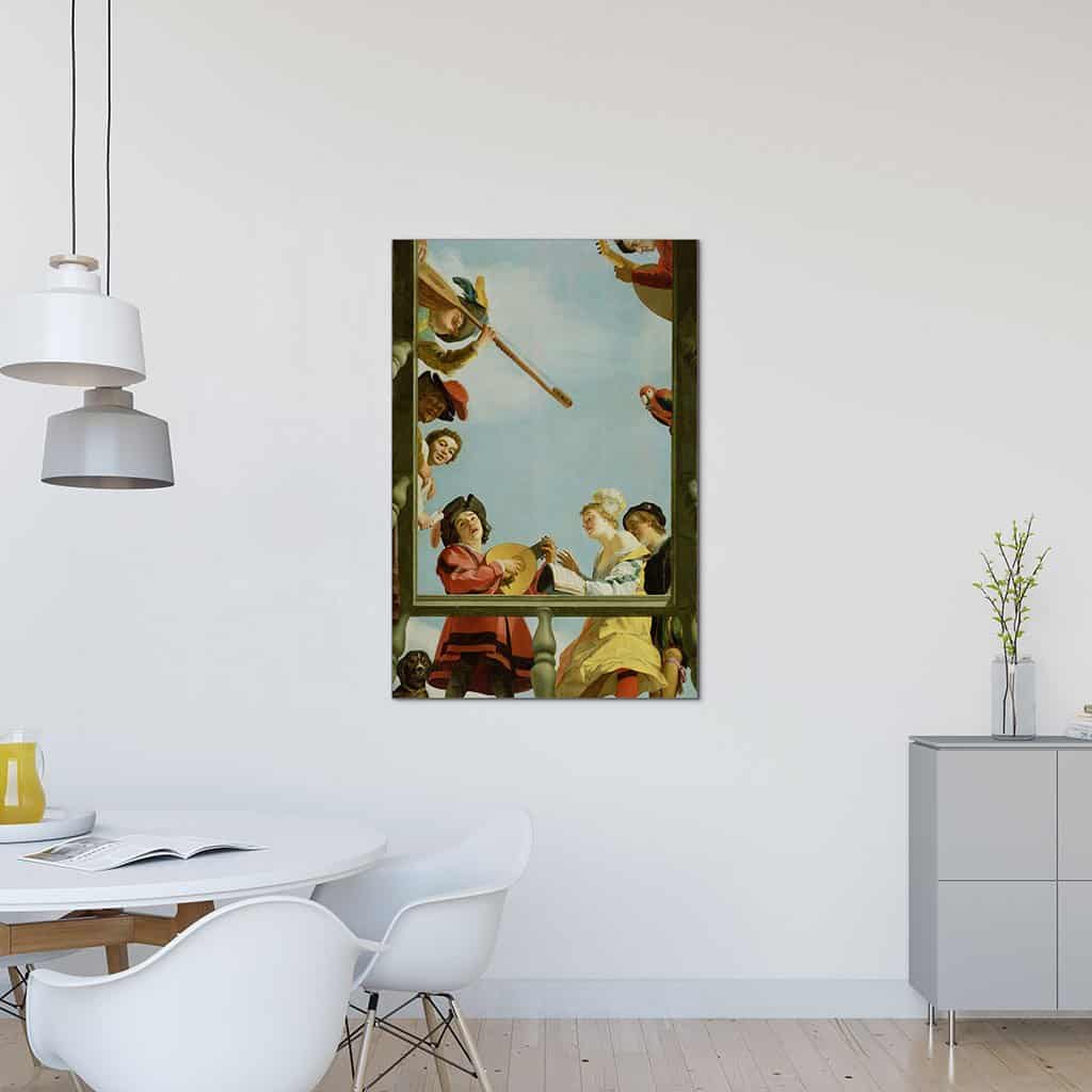 Muziekgroep op een balkon (Gerard Van Honthorst)