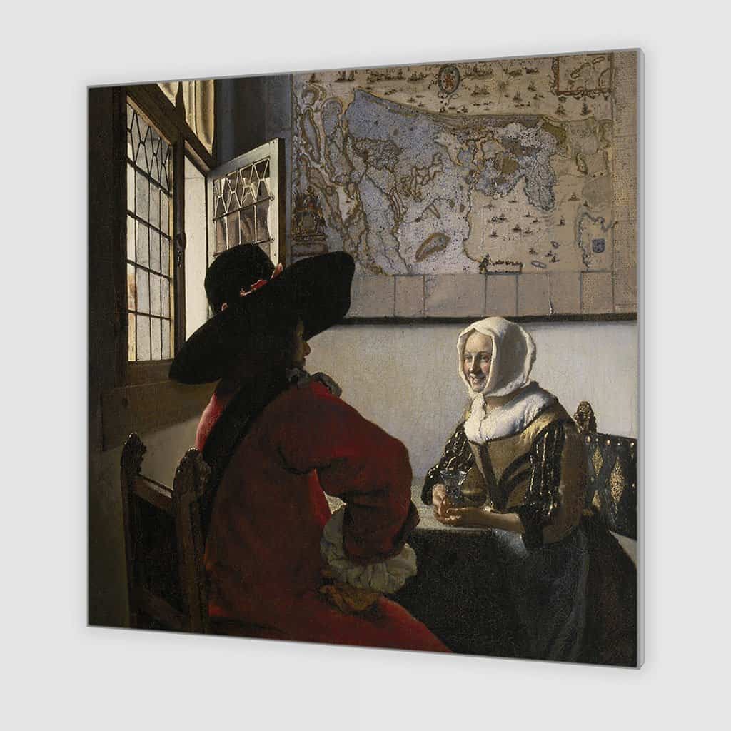 Officier en een lachend meisje (Johannes Vermeer)