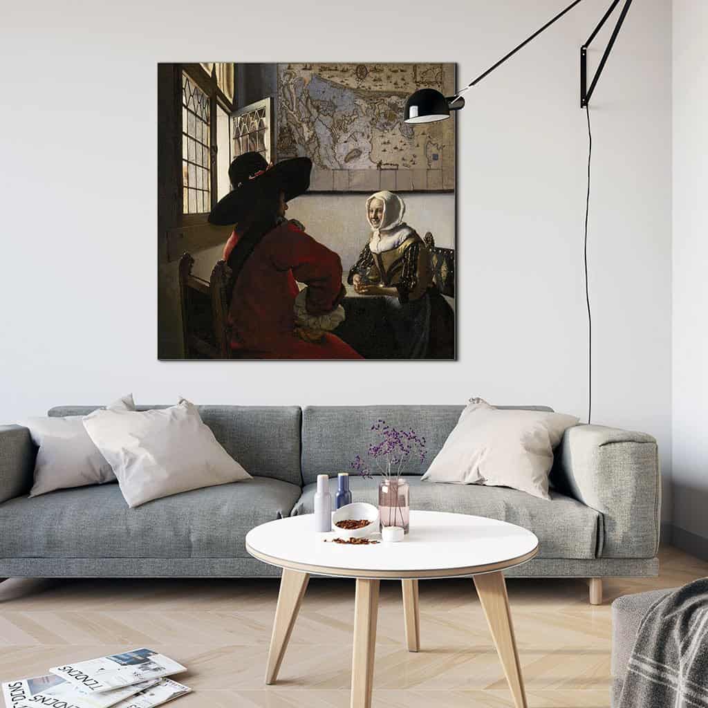 Officier en een lachend meisje (Johannes Vermeer)