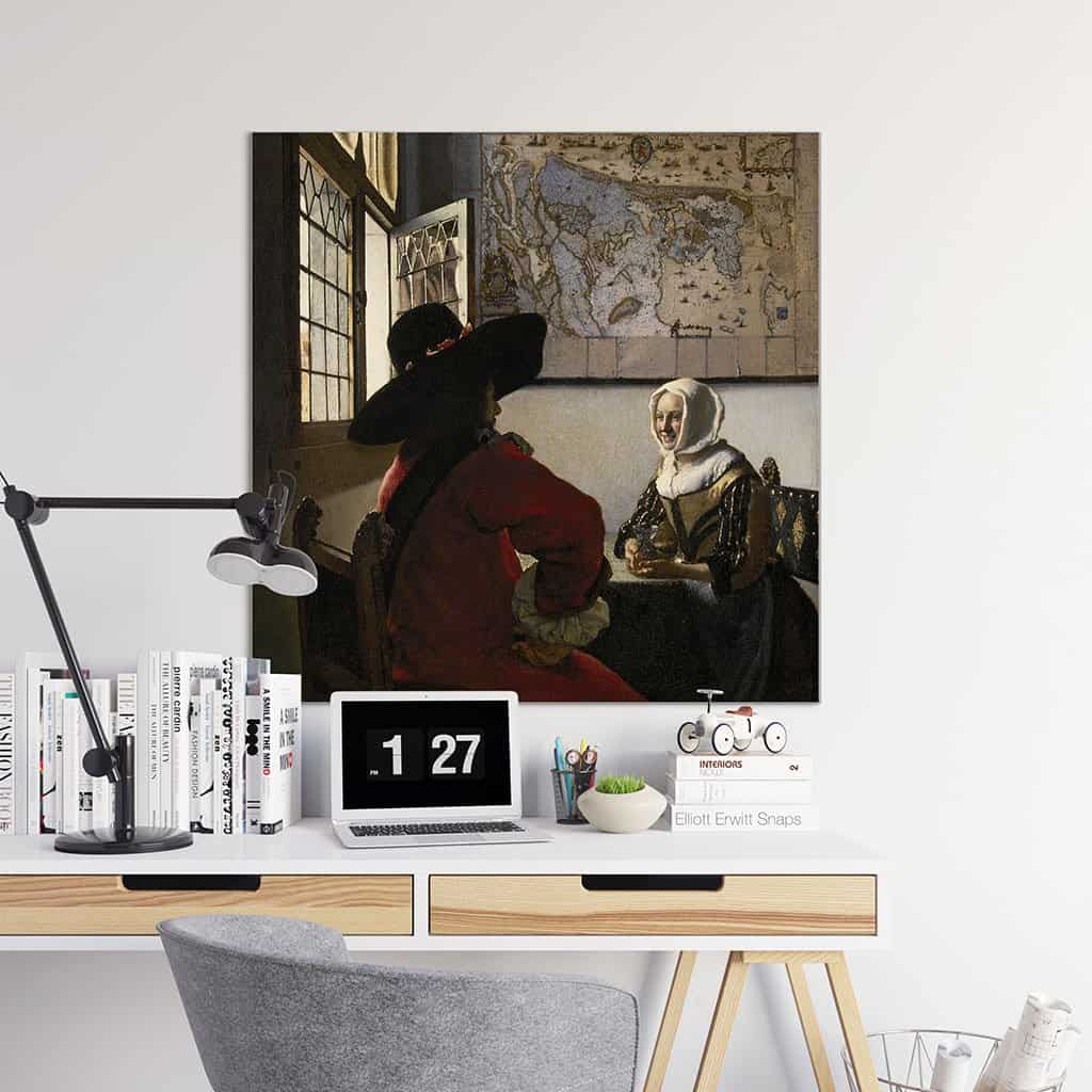 Officier en een lachend meisje (Johannes Vermeer)