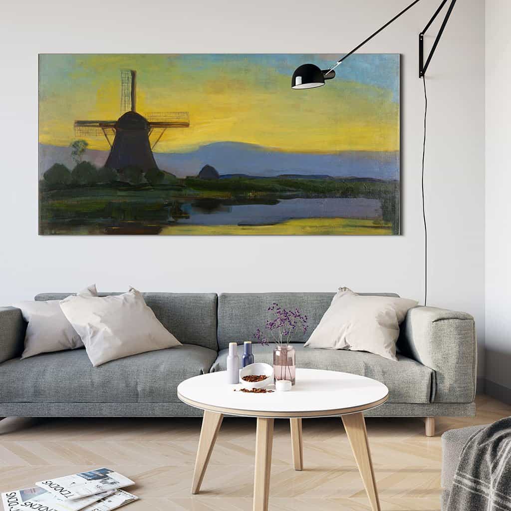 Oostzijdse Molen bij nacht (Piet Mondriaan)