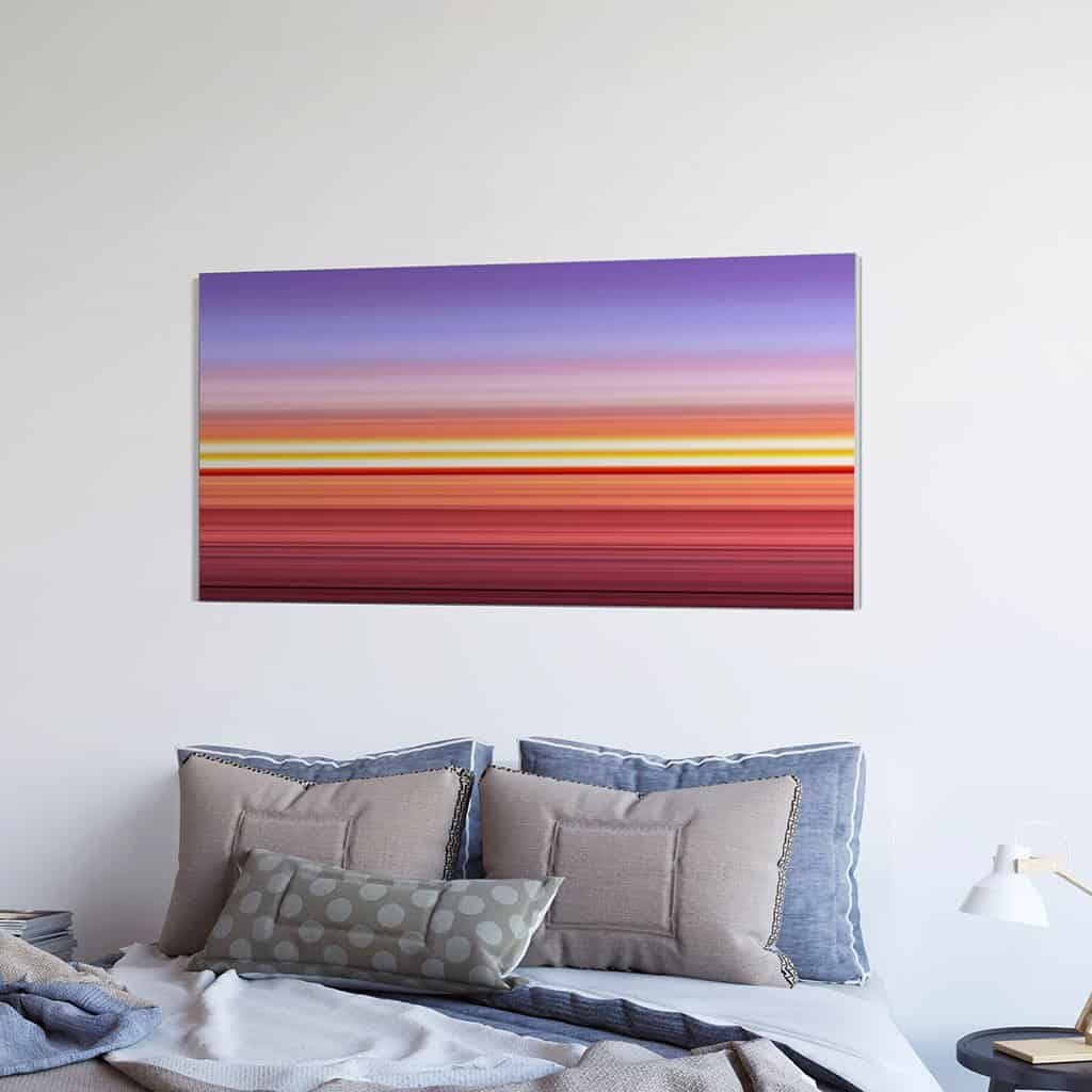 Abstracte landschappen van de zee bij zonsondergang