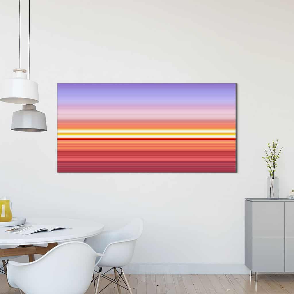 Abstracte landschappen van de zee bij zonsondergang