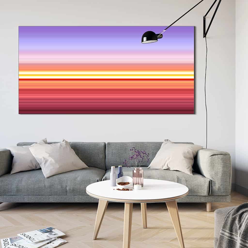 Abstracte landschappen van de zee bij zonsondergang