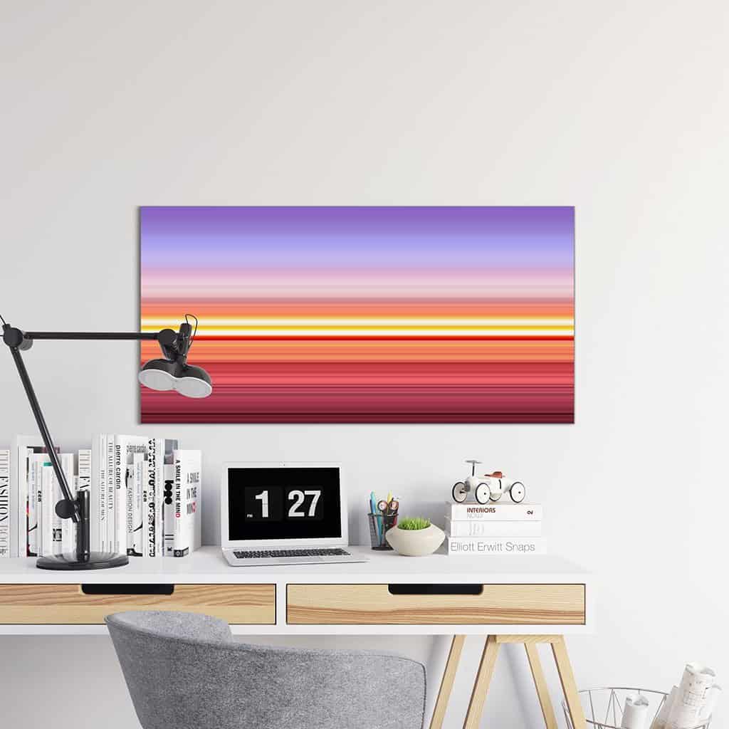 Abstracte landschappen van de zee bij zonsondergang