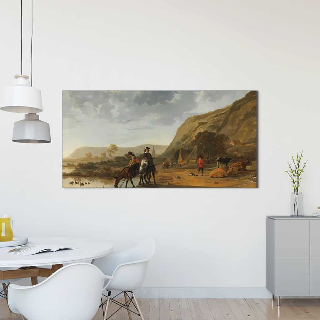 Rivierlandschap met ruiters (Aelbert Cuyp)