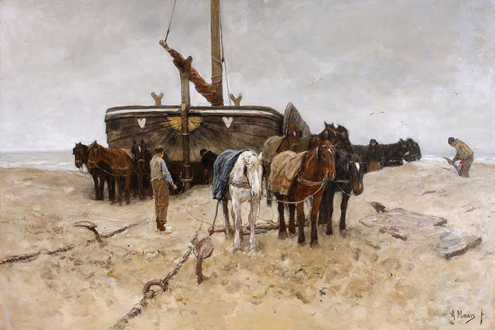 Schip op het strand - Anton Mauve