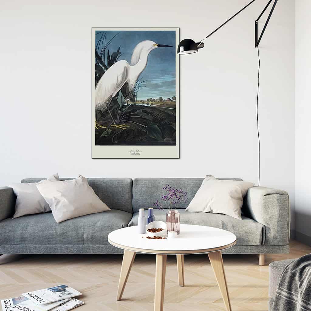 Besneeuwde reiger