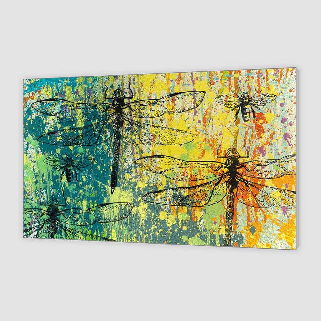 Stencil Dragonfly op de muur