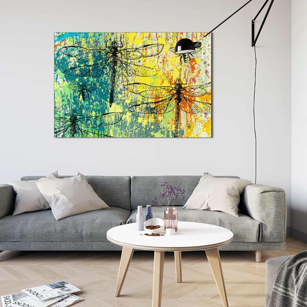 Stencil Dragonfly op de muur