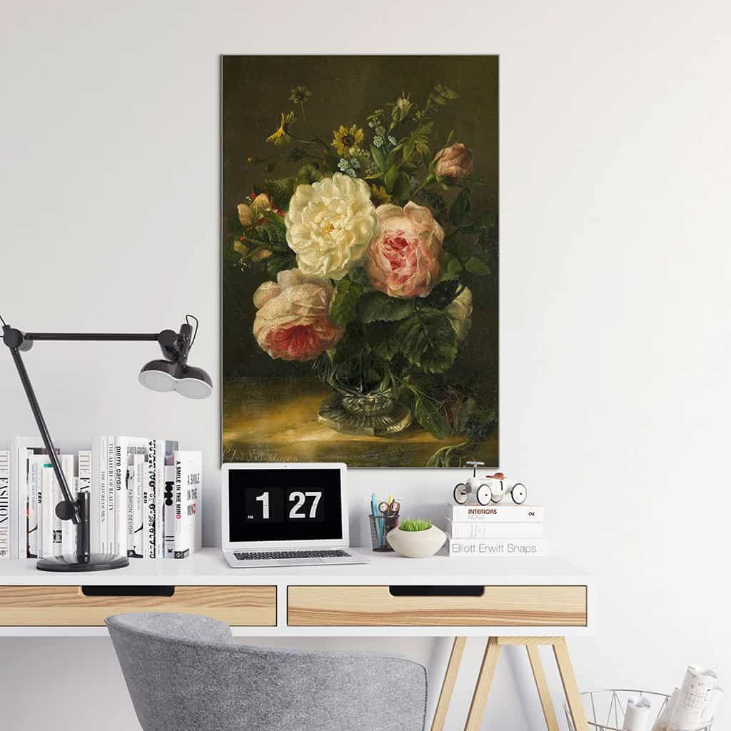 Stilleven met bloemen in een kristallen vaas (Gerardine van de Sande Bakhuyzen)
