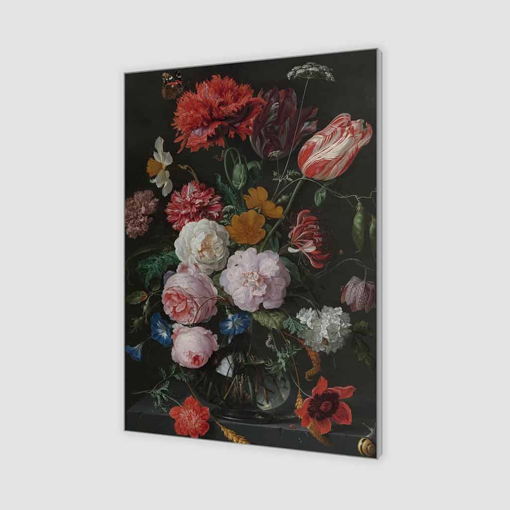 Stilleven met bloemen in een glazen vaas - Jan Davidsz De Heem