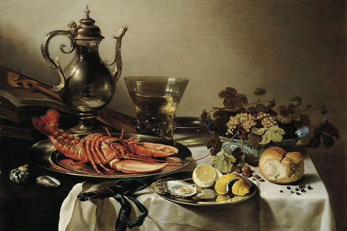 Stilleven met kreeft en zilveren kan (Pieter Claesz)