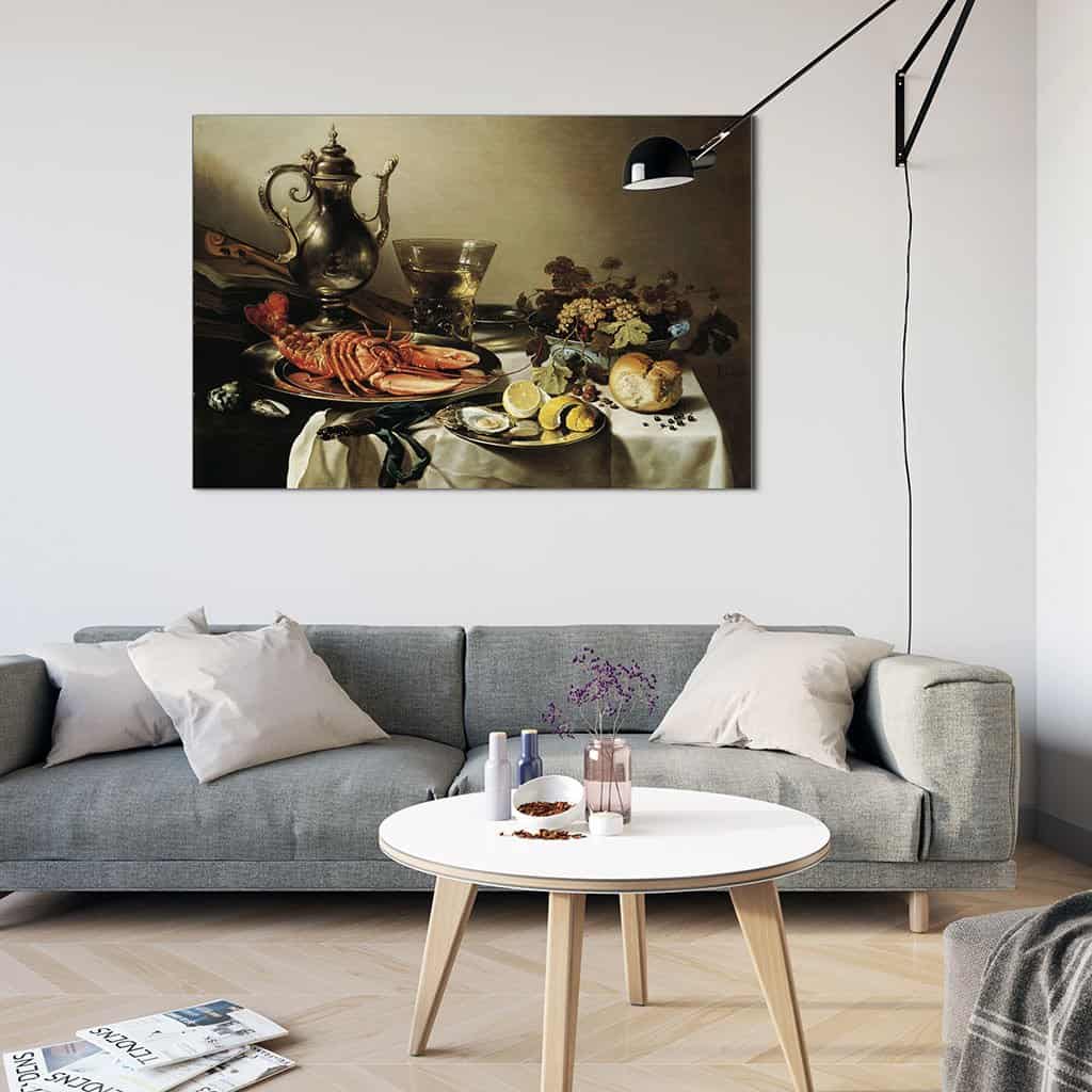 Stilleven met kreeft en zilveren kan (Pieter Claesz)