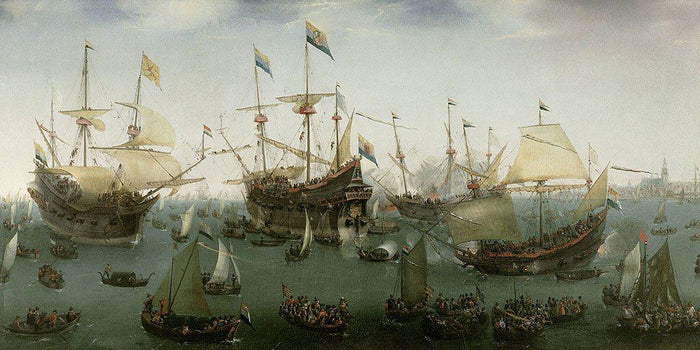 De terugkeer naar Amsterdam van de tweede expeditie naar Oost-Indië (Hendrik Cornelisz. Vroom)