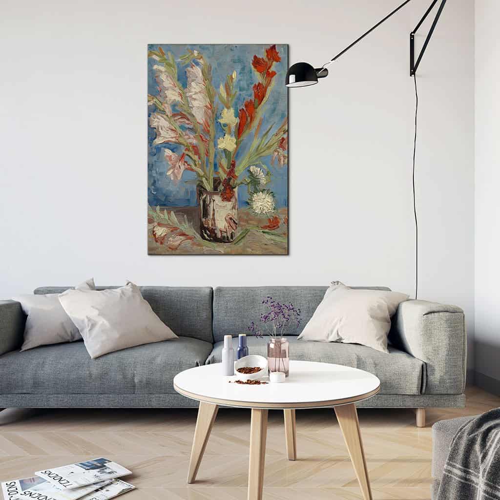 Vaas met Chinese Asters en Tuin Gladiolus (Vincent van Gogh)