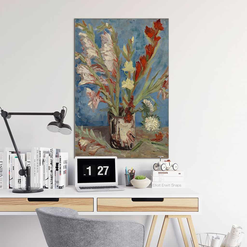 Vaas met Chinese Asters en Tuin Gladiolus (Vincent van Gogh)