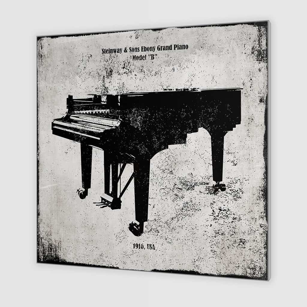Vintage Steinway Sons Ebony Grand Piano
