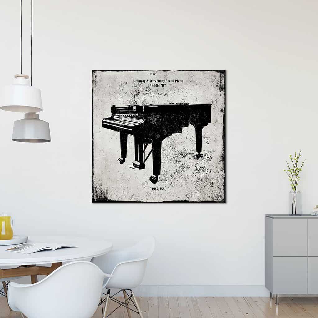 Vintage Steinway Sons Ebony Grand Piano
