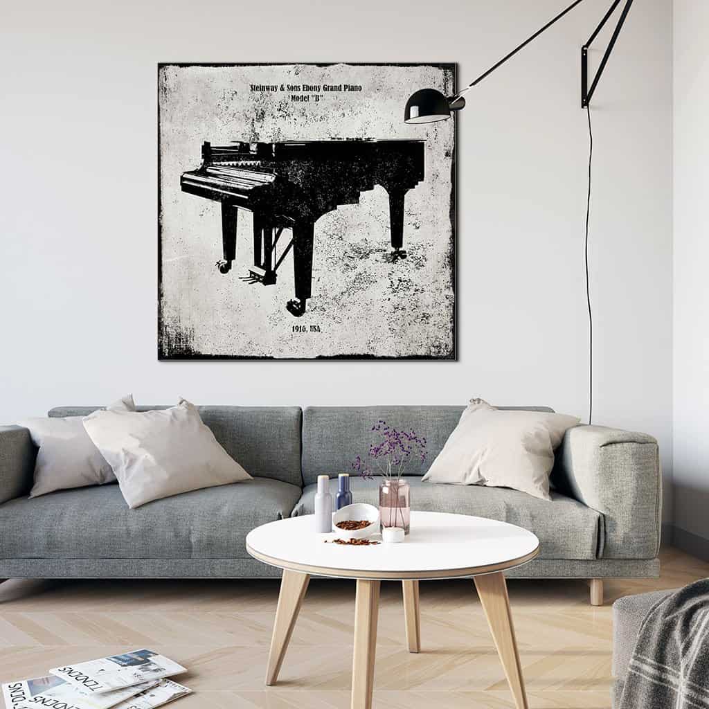 Vintage Steinway Sons Ebony Grand Piano