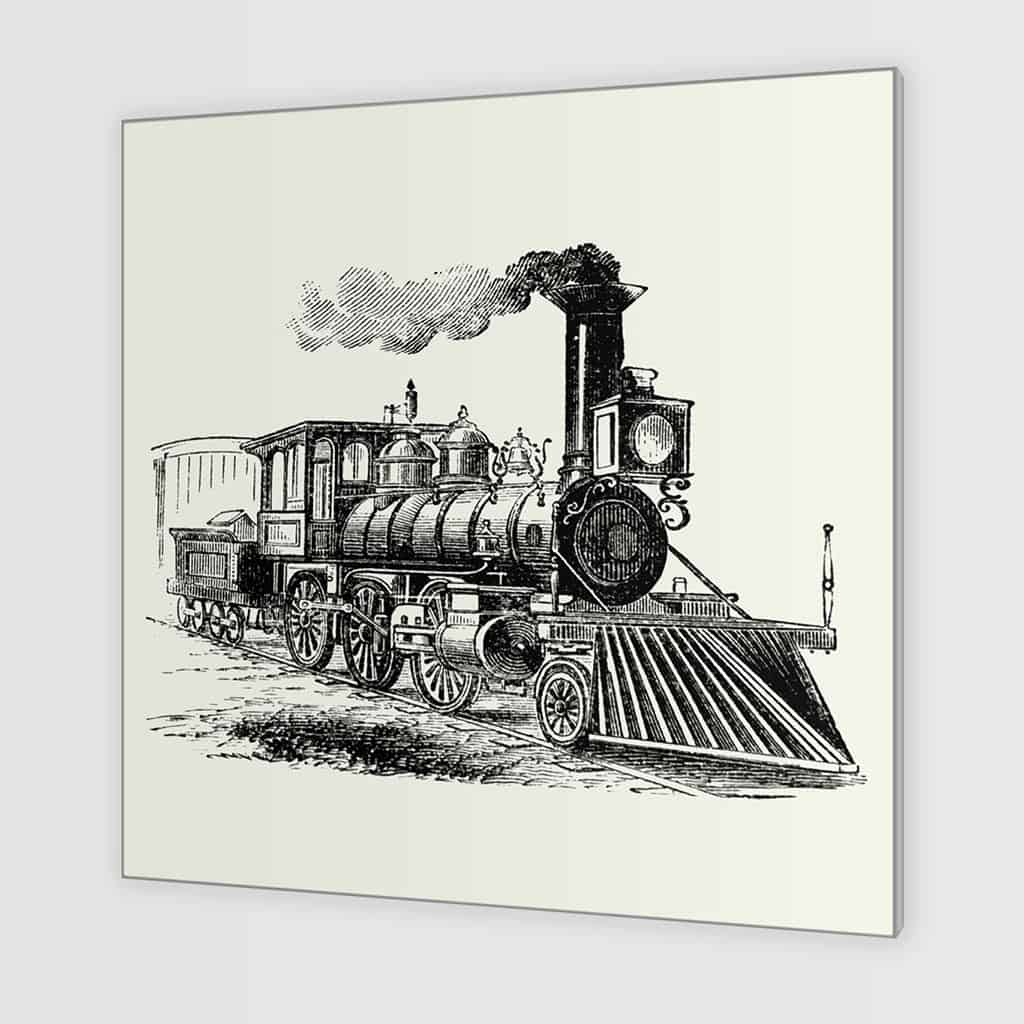 Vintage trein grafische illustratie van de trein