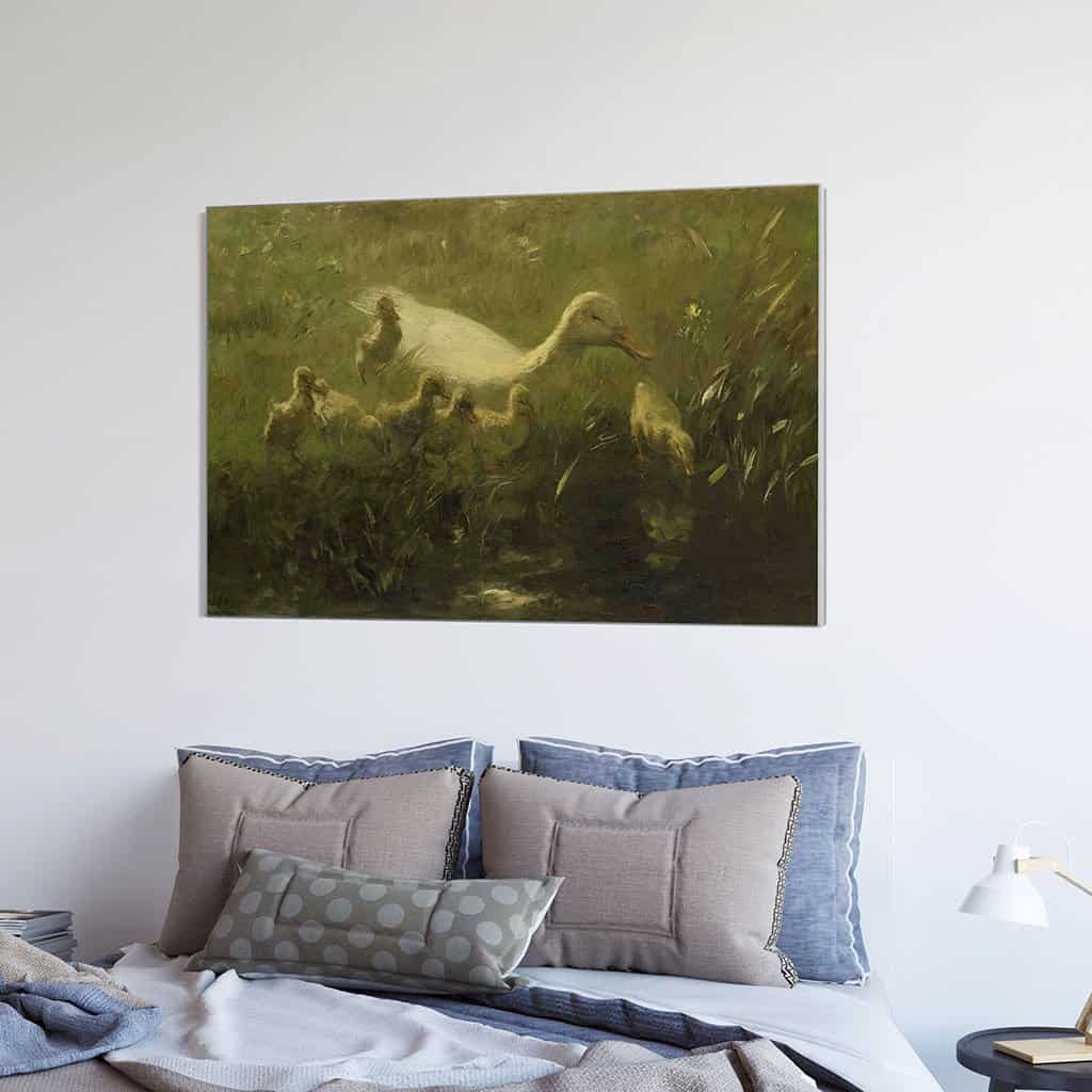 Witte eend met kuikens (Willem Maris)