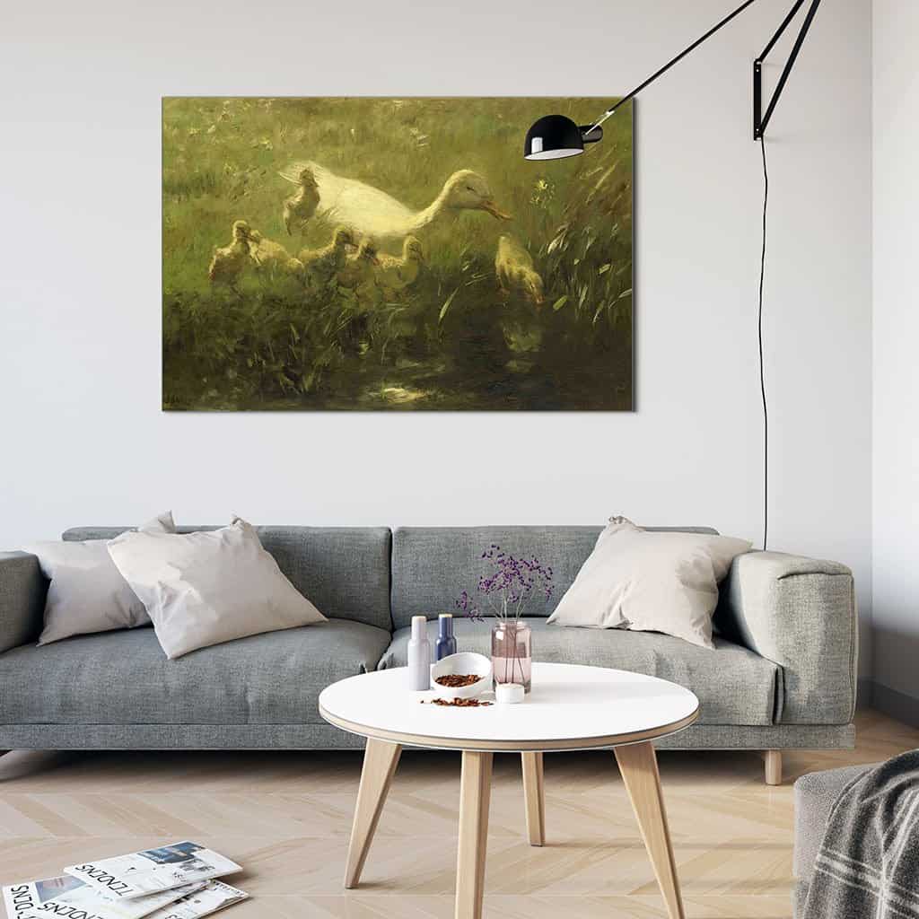 Witte eend met kuikens (Willem Maris)