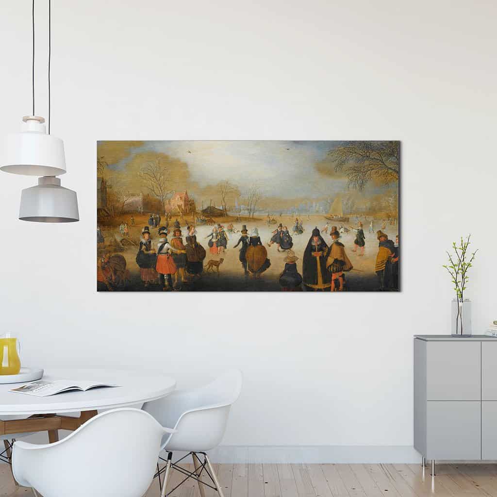 Winter landschap met schaatsers (Adam van Breen)