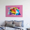 Abstract Geometric Overlay on Pink