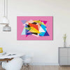 Abstract Geometric Overlay on Pink
