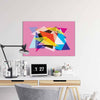 Abstract Geometric Overlay on Pink