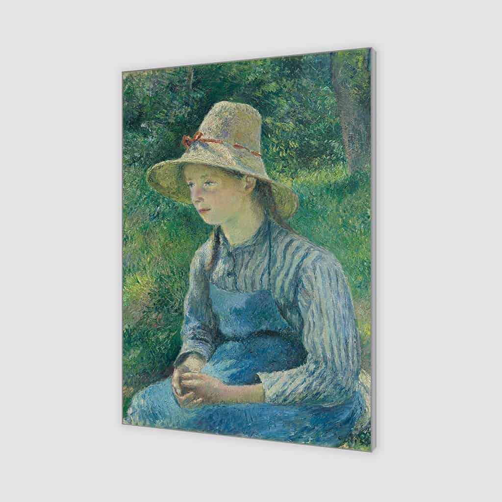 Boeren Meisje met een strooien hoed - Camille Pissarro