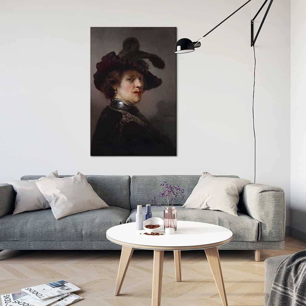 Borstbeeld van een man met pruimenmuts (Rembrandt)