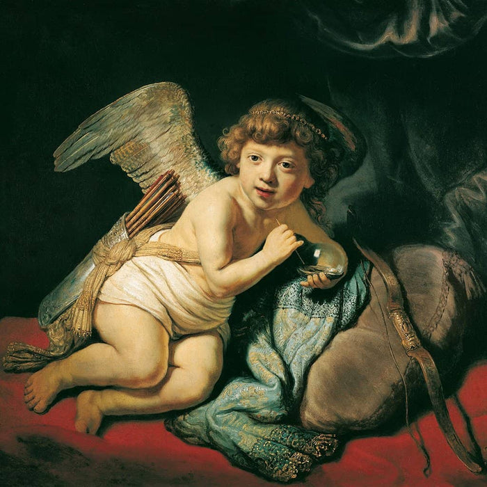 Cupido die een zeepbel blaast (Rembrandt)