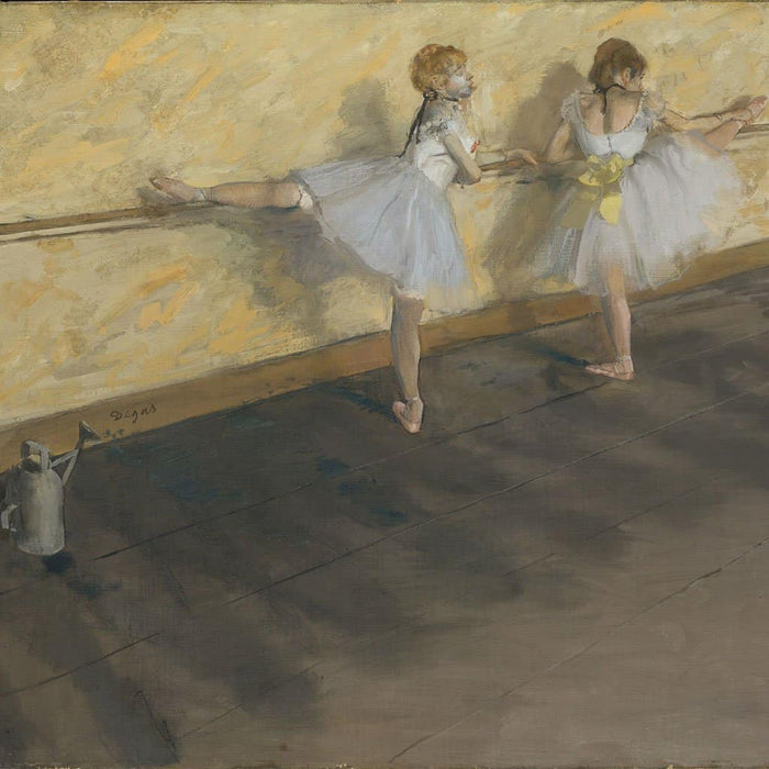 Dansers die bij de Staaf - Edgar Degas