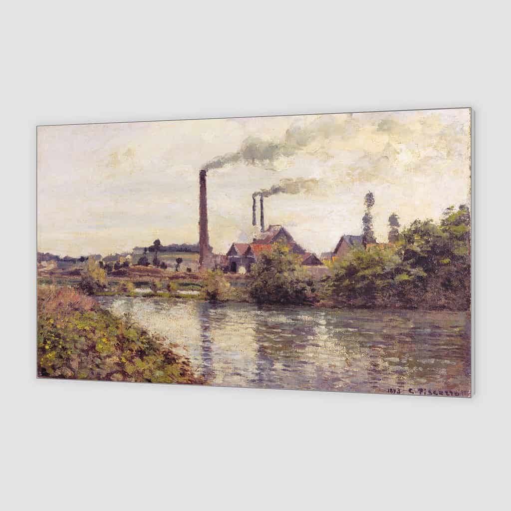 De fabriek in Pontoise - Camille Pissarro
