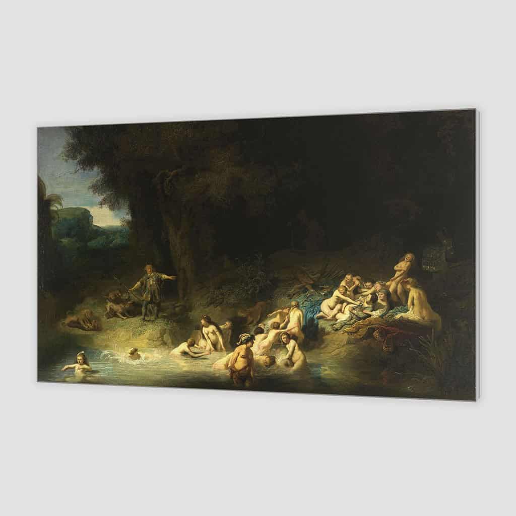 Diana baadt met haar nimfen met Actaeon en Claes (Rembrandt)