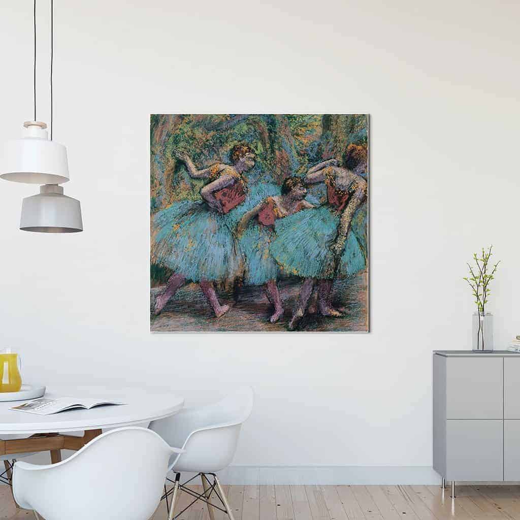 Drie Dansers Blauwe Tutus Rode Bodden - Edgar Degas