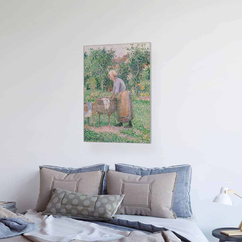 Een Washerwoman bij Eragny - Camille Pissarro