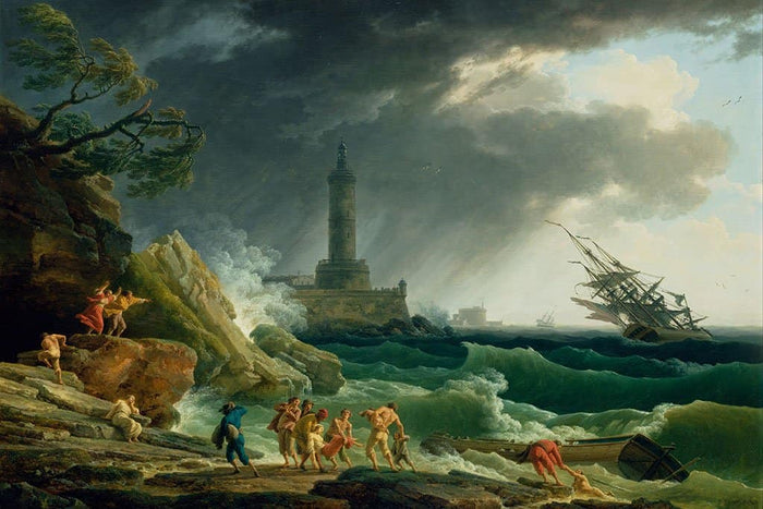 Een storm aan de Middellandse Zeekust - Claude Joseph Vernet