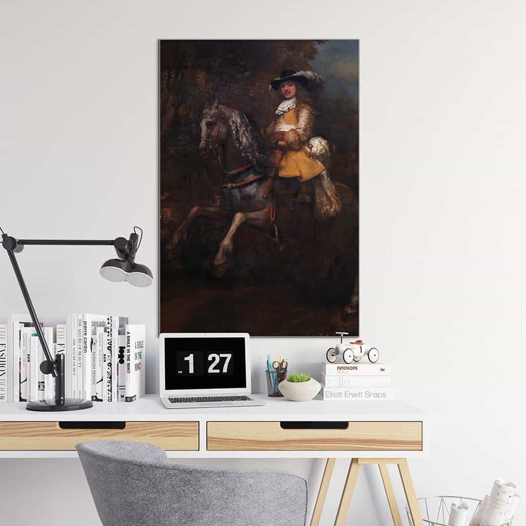 Paardensportret van Frederik Rihel (Rembrandt)
